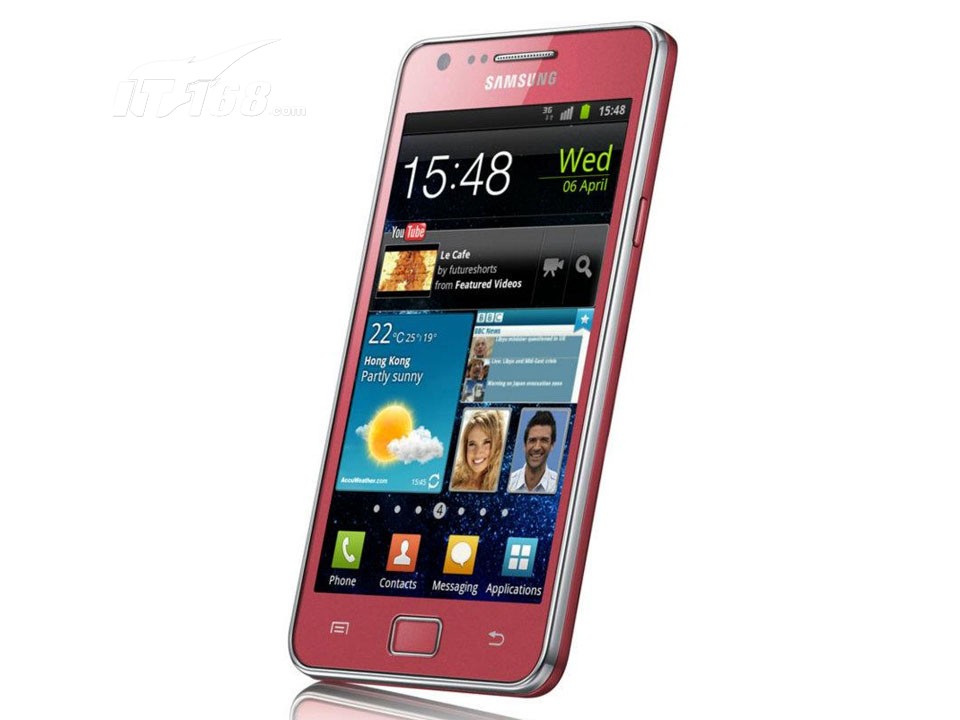 三星i9100G(粉色)手机产品图片1素材-IT168手