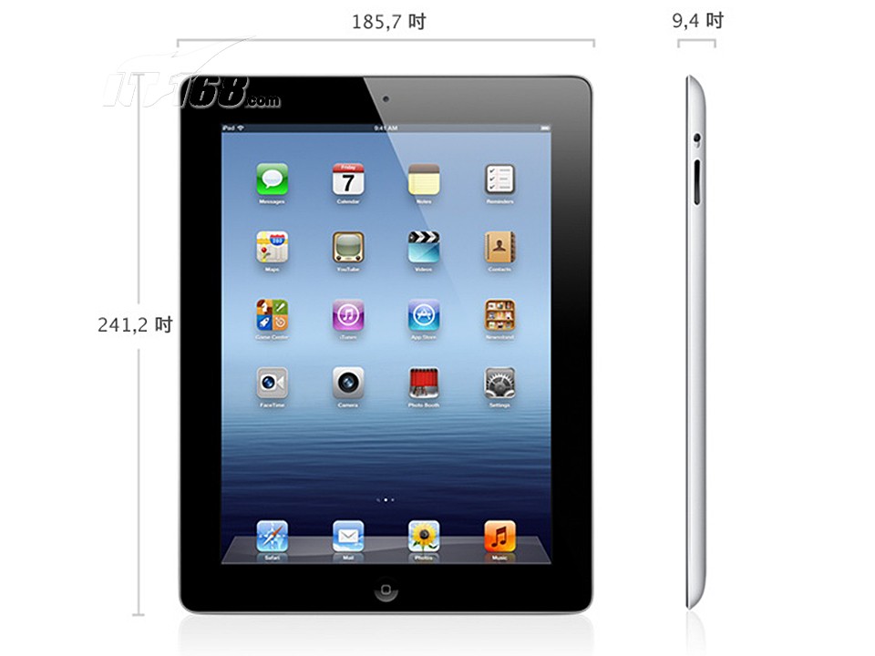 苹果新iPad(iPad3) 64GB新iPad尺寸图片素材