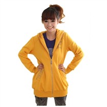 新珑新 韩版秋款女装时尚中长款修身卫衣外套