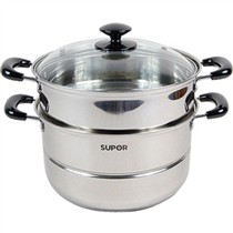 苏泊尔不锈钢双层复底蒸锅SZ26B5 304不锈钢