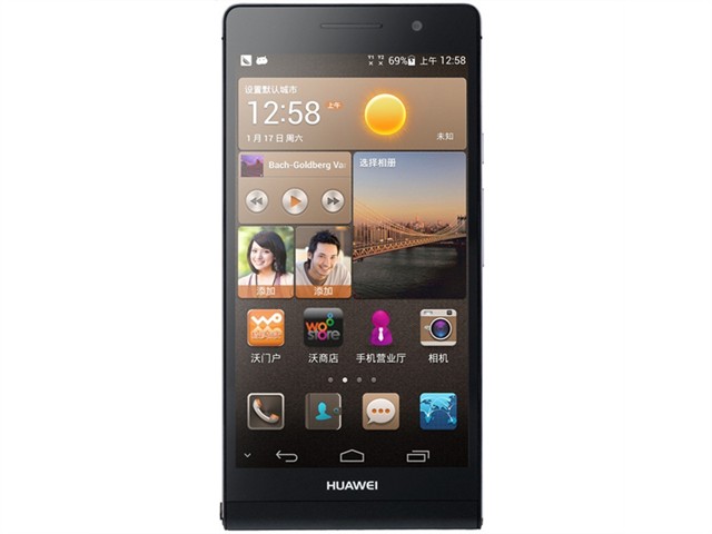 华为p6s 联通3g手机(黑色)wcdma/gsm双卡双待双通合约机手机产品图片4