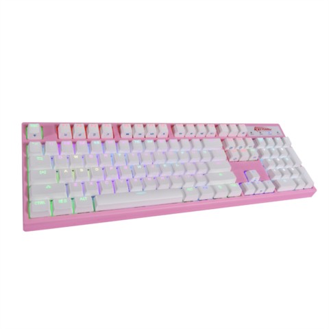 凯酷104 RGB plus 粉色 混光 机械键盘 游戏背