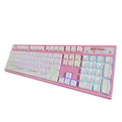 凯酷104 RGB plus 粉色 混光 机械键盘 游戏背