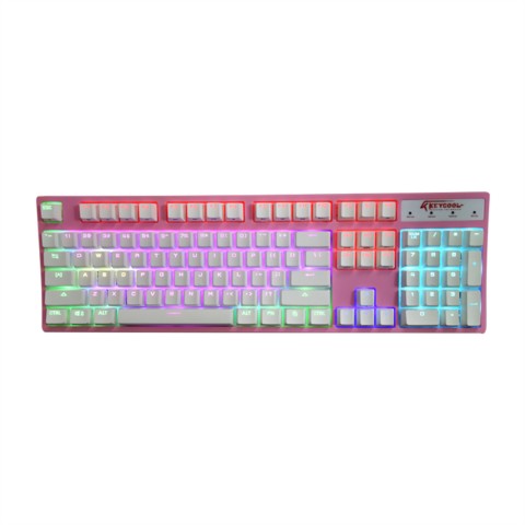 凯酷104 RGB plus 粉色 混光 机械键盘 游戏背
