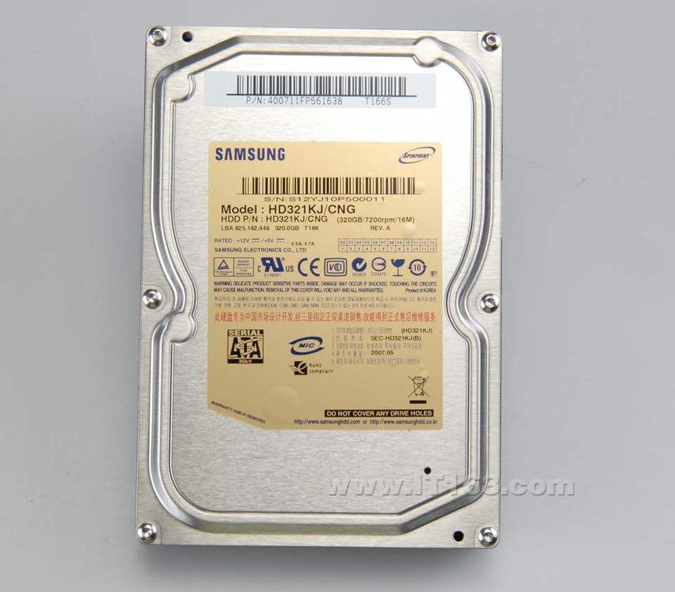 ����(SAMSUNG) 320G/Spinpoint T166/SATAII/16M��HD321KJ��Ӳ�����������ͼ