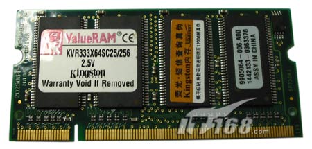 点击查看下一张Kingston 256MB（PC-2700/DDR333/200Pin）内存图片