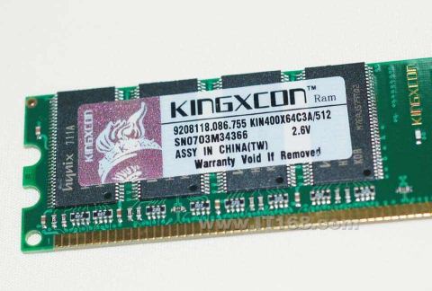 点击查看下一张KINGXCON 512MB（PC-3200/DDR400）内存图片