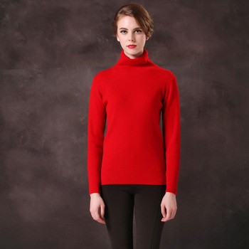 月光石月光石 肌肤之润 高领套头针织衫qm1566 红色 s产品图片3