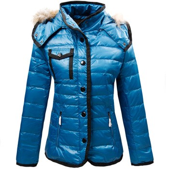 稻草人女装 时尚可脱卸帽羽绒服 2215 蓝色 160产品图片1