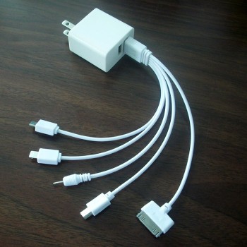 1a双usb充电器 0.2米1拖充电器/数据线产品图片2