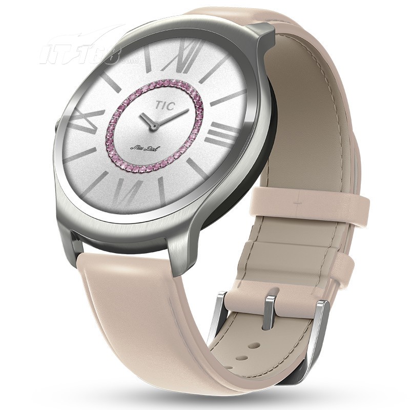 ticwatch2 智能手表经典系列(珠光粉真皮表带)语音触摸ticwear系统