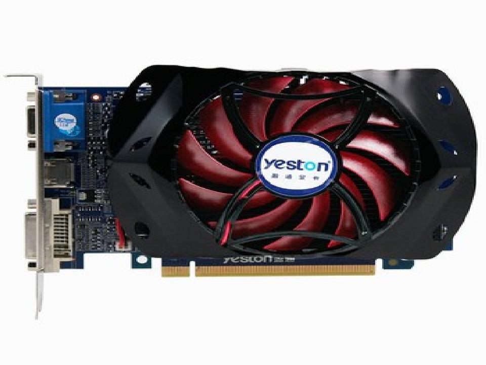 盈通(yeston) gt630-1024gd5 ma 标准版 810/3200mhz 1g/128bit gddr5