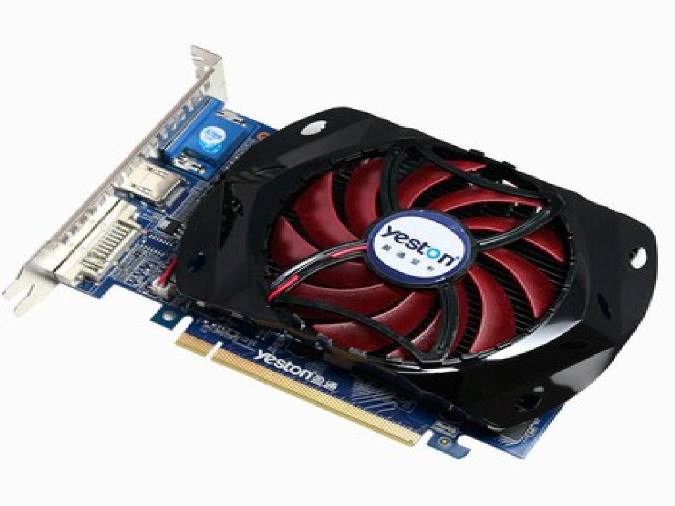 盈通(yeston) gt630-1024gd5 ma 标准版 810/3200mhz 1g/128bit gddr5